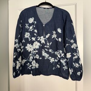 45r khadi cotton indigo blouse